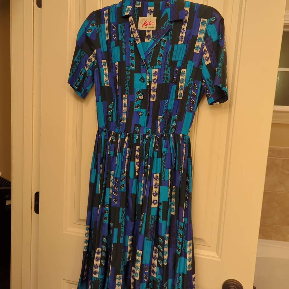 Blue Patterned Women's Dress